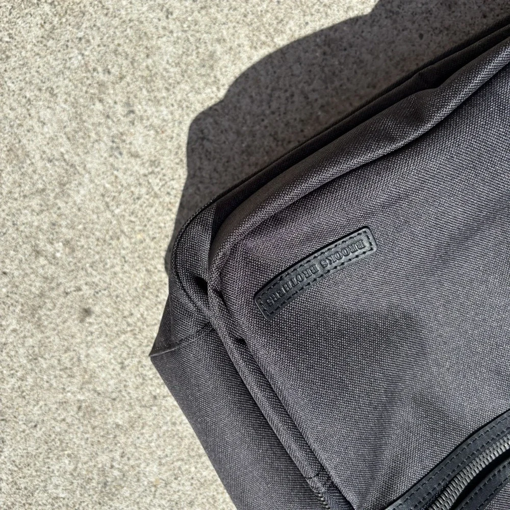 Brooks Brothers BB18821 Grant Dual-Handle Backpack -Charcoal Grey & Black NEW
